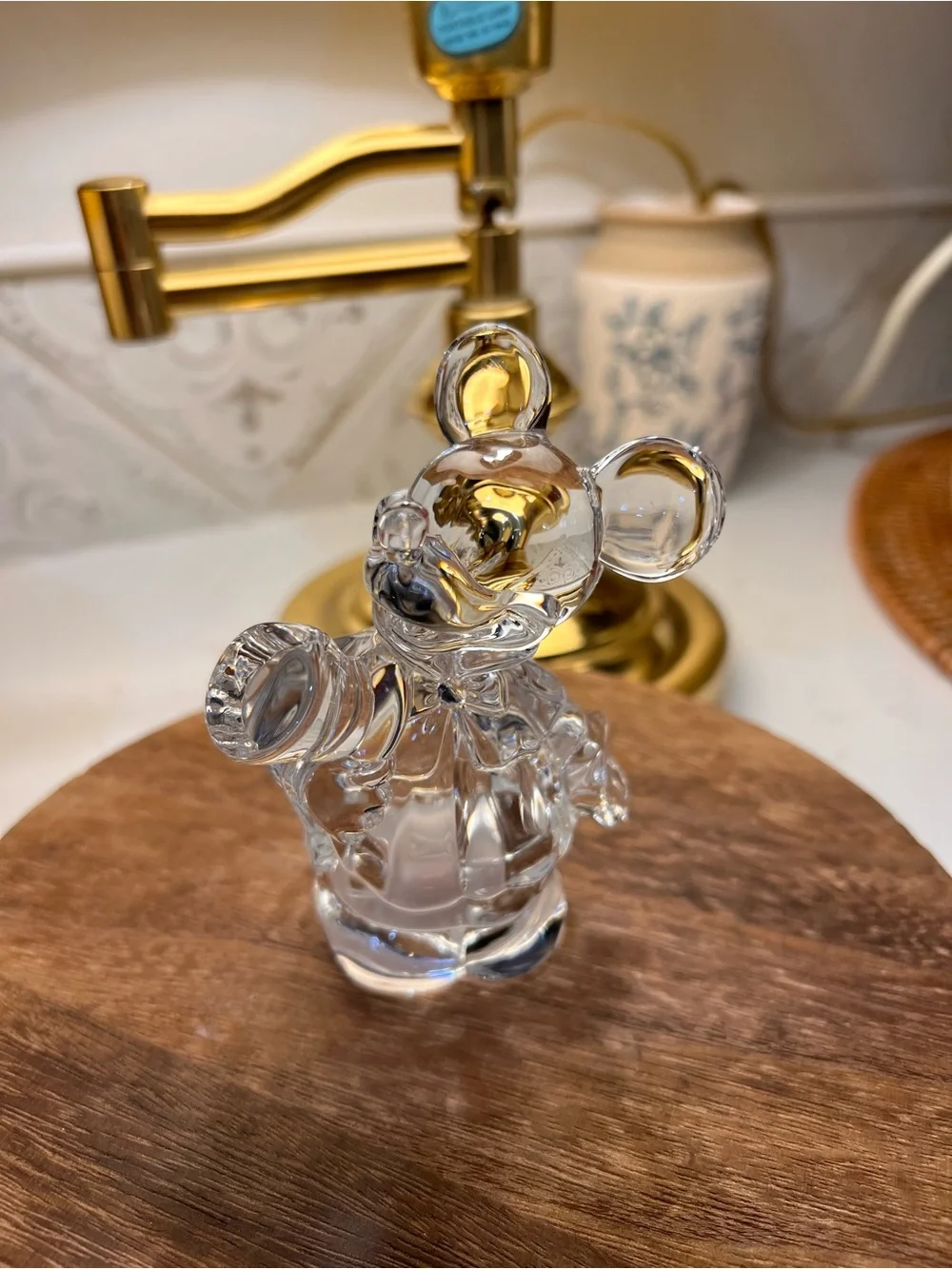 Vintage Lenox Crystal Mickey and Minnie Mouse salt&pepper shakers 4”